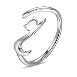 ❤TAMAÑO❤ El anillo gatos puede doblarse a mano y ajustarse según su tamaño. El anillo totalmente ajustable se adapta a casi todos los tamaños de manos. El anillo clásico para gatos se puede usar solo o apilado con otros anillos.