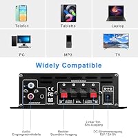 AK-380 Bluetooth 5.0 HiFi Verstärker 2.0-Kanal 40W x 2 – Ansicht 4