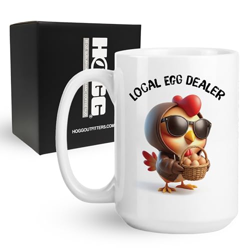Hogg Local Egg Dealer Mug, 15 oz Ceramic Funny Coffee Cup,