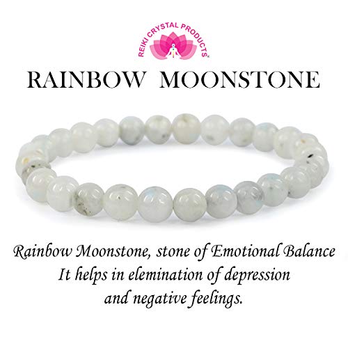 Image of Reiki Crystal Products Certified Natural Crystal Stone Bracelet 6 mm Round Beads for Men and Women | Premium Gemstone Jewellery Collection | Reiki Charged | Multiple Stone Variants Available