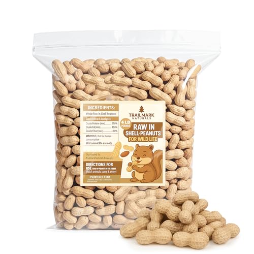4 LB - Raw Peanuts for Squirrels, Raw in Shell Peanuts for Birds and Wildlife- Squirrel Food, Wild Bird Seed - Grown in The USA