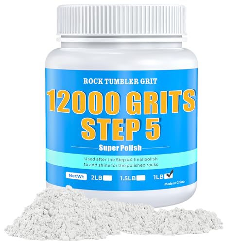 Rock Tumbler 12000 Polishing Grits - Aluminum Oxide Grits, Step 5 Grit - Premium Polishing Refill for Final Shine & Smoothing, 1 Lb Tumbler Media for Enhanced Rock Luster