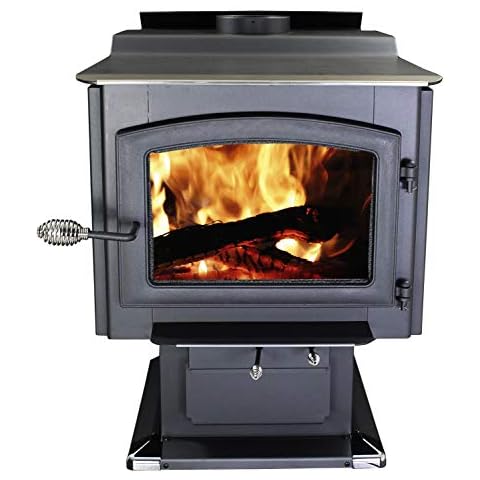 Ashely Hearth AW3200E-P 3,200 Sq. Ft. EPA Certified Pedestal Wood Burning Stove with Blower Cover