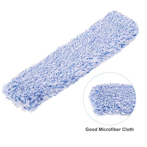 Image of MECCANIXITY Microfiber Scrubber Replacement Head 9.84 Inch for Window Glass Marble Wall Home Bathroom, Blue Pack of 2