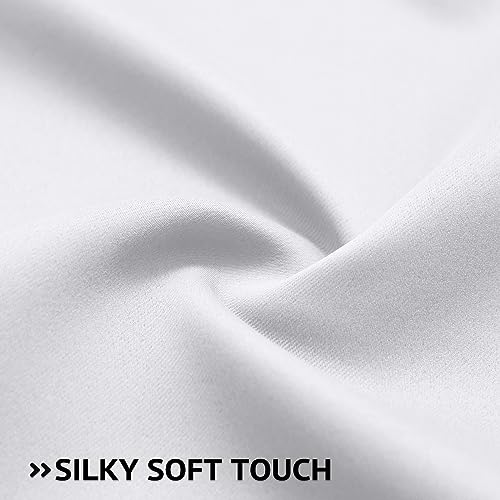 Image of COSVIYA Grommet Room Darkening Pure White Curtains 84 inch Long for Bedroom | Light Blocking Insulated Thermal Curtains for Living Room, Blackout Thick Polyester Window Drapes,52x84 inches, 2 Panels