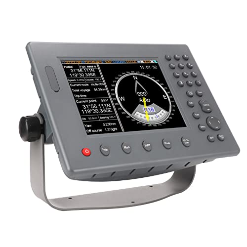 Navigateur satellite, positionnement 2D 3D Écran couleur 8 pouces Transpondeur AIS intégré 6000 points 200 itinéraires Traceur de cartes à clé pour bateau(Moyen-Orient Afrique Europe Graphique)