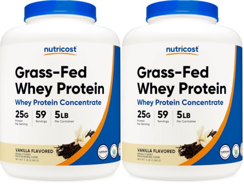 Nutricost Nutricost Grass-Fed Whey Protein Concentrate Powder (Vanilla) 5LBS (Pack of 2) sold by Nutricost - Amazon Seller - US