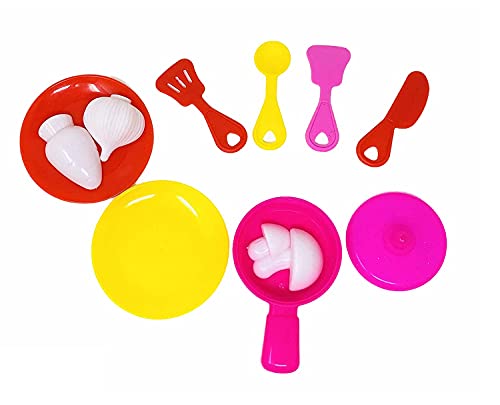 Image of Blossom Kids Kitchen Set of 13 Pcs | Pretend Play Cooking Toy for Toddlers & Preschoolers | Educational Learning Toy for Boys & Girls | Role Play Kitchen Game Accessories with Vibrant Colors