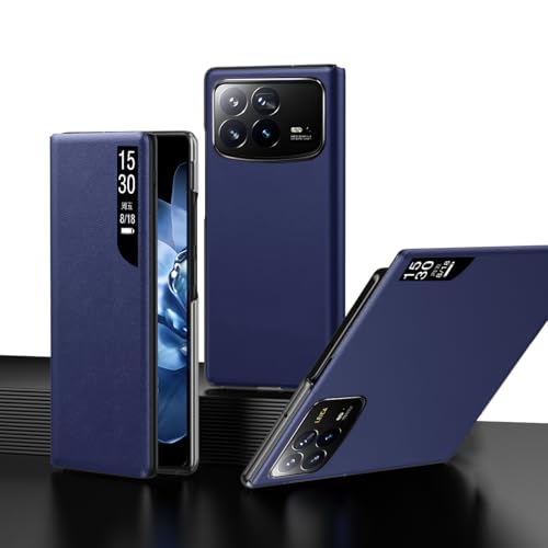 Étui Xiaomi Mix Fold 4 fenêtre intelligente et fermeture magnétique bleu