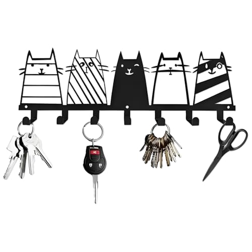 Zliger Portachiavi da parete, portachiavi con 7 ganci, design carino, ganci per chiavi da parete, portachiavi per la casa