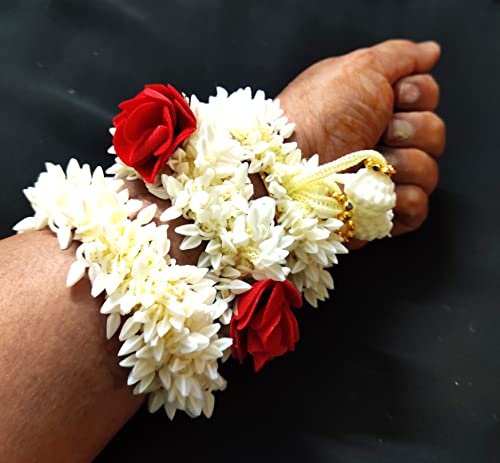 Artificial Hair Gajra, Red, 1 Count (Pack of 12)