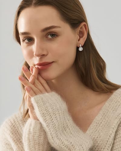 ARTLOVER S925 Sterling Silver 18K White Gold Plated Women's Stud Earrings, Featuring a 1 Carat D-Grade SSv1 Round Cubic Zirconia, Elegant Design2