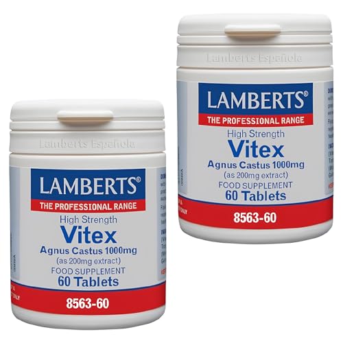 Pack x2 | Lamberts Vitex, Extracto de Sauzgatillo, 1000 mg, 200 mg de Extracto Estandarizado, con Flavonoides e Iridoides | 60 Cápsulas | LAMBERTS