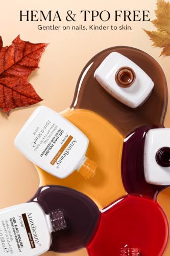 Image of AZUREBEAUTY HEMA-FREE 15ML Jelly Fall Gel Polish Set, 6 Colors Amber Brown