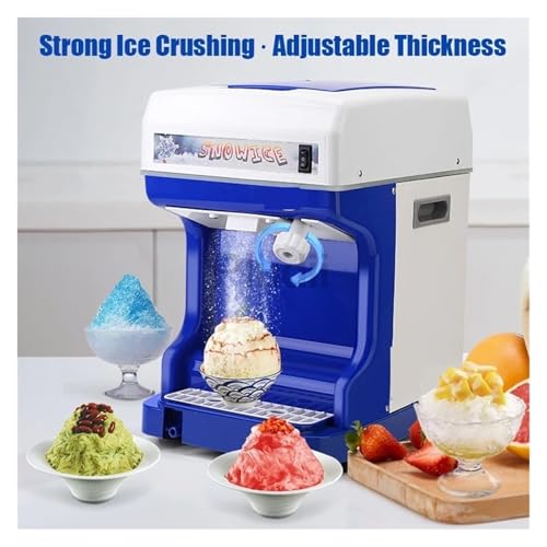 Máquina fabricadora de hielo eléctrica, trituradora para nieve, granizadora, licuadora para smoothies, máquina para conos de nieve y cubos rallados, para hogar/cocina/acampada/RV miniatura 3
