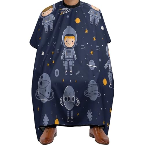 Outer Space Planets Astronaut Hair Cutting Cape for Men Women Waterproof Barber Cape Adjustable Salon Haircut Capes