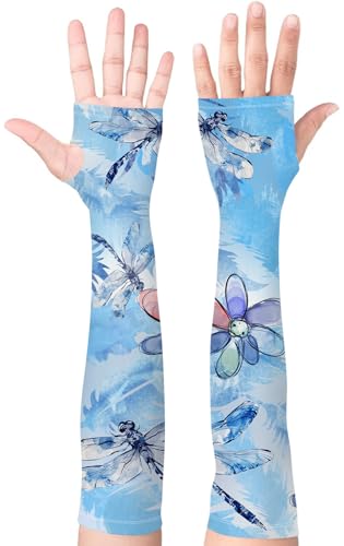 Image of Bebila Gardening Sleeves for Women Farm UV Sun Protection Anti-Scratch Cooling Sleeves with Thumb Hole Arms Cover Outdoors