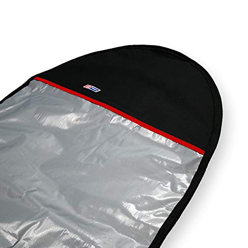 CAPA PRANCHA FUNBOARD REFLETIVA E ACOLCHOADA 7'0 A 7'4 + FITA RACK 5M - MAORI EXTREME