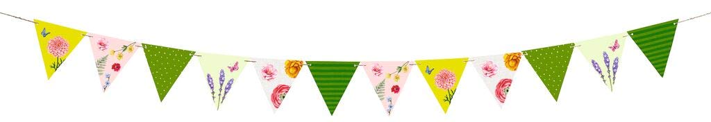 Moses Decorative garland for the garden bunting for decoration at garden parties or other parties in colourful leaf and flower design - Image 3