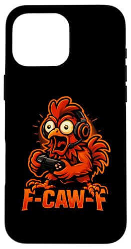 Installazione facile Custodia per iPhone 16 Pro Max F-Caw-F Gamer - Divertente gioco di gallo di pollo