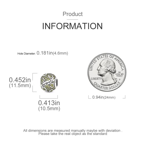 Image of MULA Birthstone Charms 925 Sterling Silver for Bracelets and Necklaces