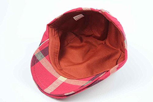 Zlslz 2 Pack Men's Plaid Cotton Flat Newsboy Ivy Cabbie Golf Gatsby Cap Hat Red Black #TOP3