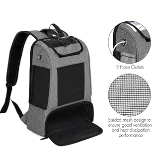 CURMIO Portable Oxygen Concentrators Backpack, POC Travel Carrying Bag with Mesh Panels for Breathability, Compatible for Inogen, Oxygo, Caire Units, Gray, BAG ONLY