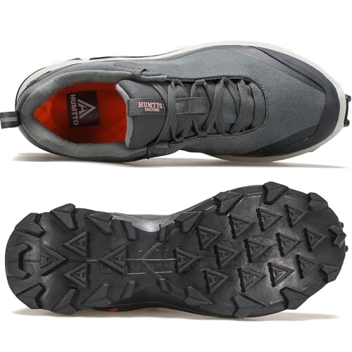 Image of HUMTTO Women's Waterproof Hiking Shoes Lightweight Breathable Outdoor Trail Shoes Trekking Sneakers Dark Grey