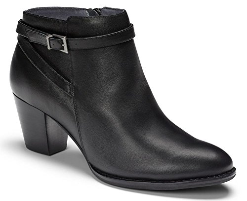 Vionic Women's Upright Upton Ankle Boot - Ladies Walking Booties with Concealed Orthotic Arch Support Black 6.5 Medium US