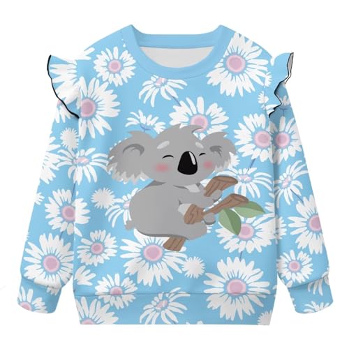 1-8T Girls Winter Sweatshirt Comfortable Long Sleeve Hoodies Pullover Crewneck Tees Tops Machine Washable