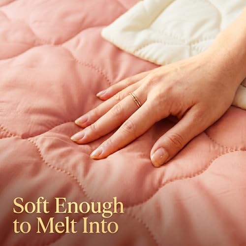 Image of VAS COLLECTIONS Double Bed Microfiber Comforter 80x90 Inch | Reversible AC Comforter | Soft Quilted Lightweight Blanket | 180 GSM All Season Comforter | Vibrante Colour Collection, Blush Pink