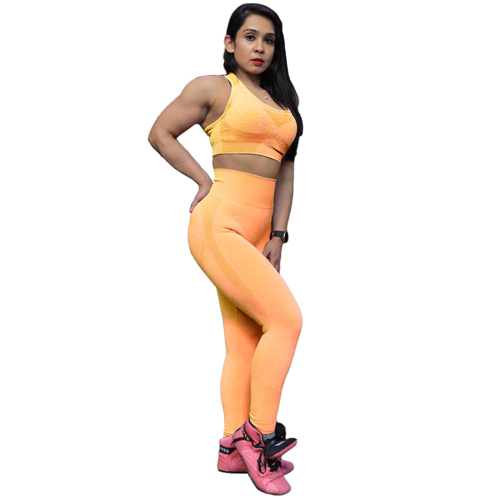 official dapp DAPP Women's Seamless High-Stretch Sports Leggings & T-Back Bra Set - Moisture Wicking, Glute Enhancing Activewear for Gym & Workout.-picture-39