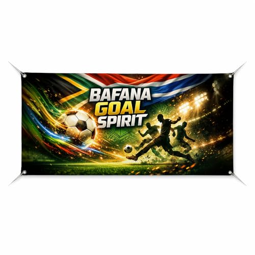 Bafana Goal Spirit Soccer Banner 2026 F1FA World Cup 2026 Decorations Large Outdoor Banner Football Party Backdrop Soccer Flag 2x1ft Wall Decor USA Mexico Canada Watch Party Supplies