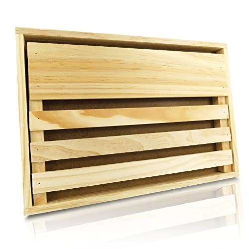 Tabla Para Cortar Pan Con Recogemigas/Tabla de Madera Con Soporte Plano/Tabla cortadora de Pan/Tabla Para Cortar Pan Con Rejilla Extraíble Para Recogemigas (32cm x 22cm x 2,5cm)