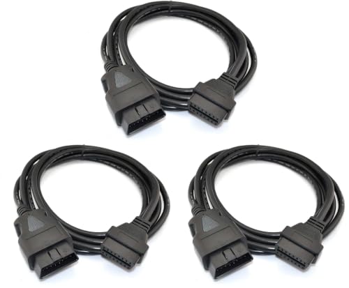 Image of iKKEGOL 9.8ft 3M OBD 2 OBD II 16 Pin Car Male to Female Extension Cable Diagnostic Extender (Pack of 3)