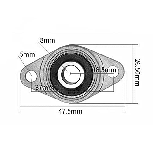 Comidox 4Pcs Kfl08 2 Bolt 8Mm Bore Self-Aligning Flange Ball Bearing #TOP2