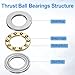 uxcell 8pcs F8-14M Thrust Ball Bearings, 8mm x 14mm x 4mm Miniature Thrust Bearing with Washers Chrome Steel Single Direction for Conveyor Systems Machine Tools