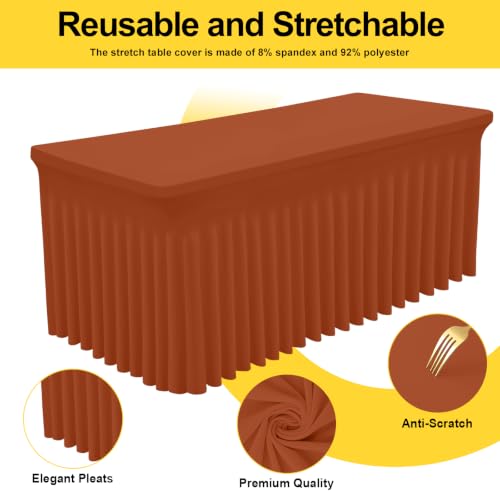 Image of Smiry 2 Pack Spandex Elastic Fitted Table Cloth Skirt for 6FT Table