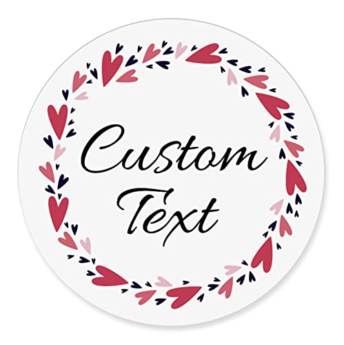 Darling Souvenir MADE WITH LOVE Corazadora Del Corazón - Etiquetas De 2 'Pegatinas Personalizadas 80 Etiquetas Redondas Autoadhesivas- Pegatinas De Favor De La Fiesta De Boda Personalizadas