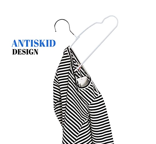 Amber Home 11.8" Lovely Baby Clothes Hangers 20 Pack, Sturdy Metal Wire & Cute White Coating Children Toddler Kids Clothes Hangers For Shirt Coat Pants Trousers (White) #TOP4