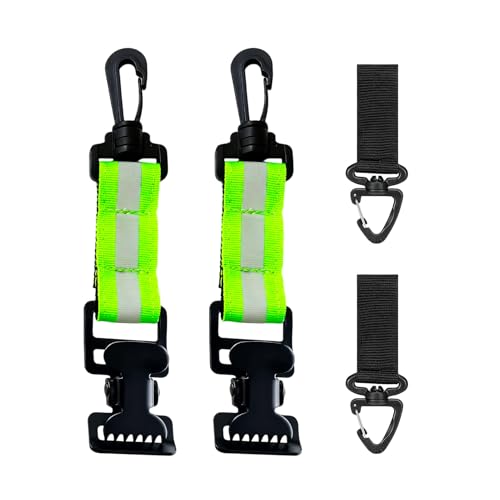 Sariputa Juego de 2 soportes para guantes de bomberos con 2 guantes de nailon, para guantes, pinzas para guantes, abrazadera de bomberos con hebilla triangular para colgar guantes, máscaras