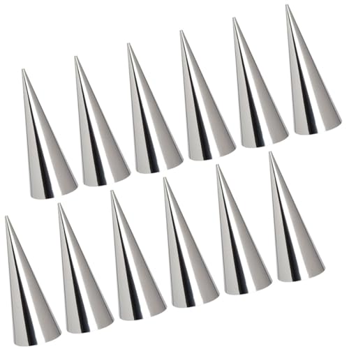 Mipcase Molde para Hornear Croissants de Acero Inoxidable 430 Set de 10 Piezas Tamaño Grande Moldes para Rollos de Hojaldre en Espiral Reutilizables y Resistentes al Calor Ideales