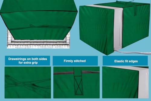 Image of Stylista Window ac Cover Suitable for O-General 1.1 Ton AMGB12FAWA, Green Color Elastic fit Cover for Front and Rear of Window Ac