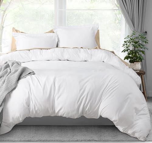 Utopia Bedding Duvet Cover Queen Size - 3 Piece with Zipper Closure - 1 Comforter Cover 90X90 Inches & 2 Pillow Shams 20X26 Inches (White) Comforter Not Included