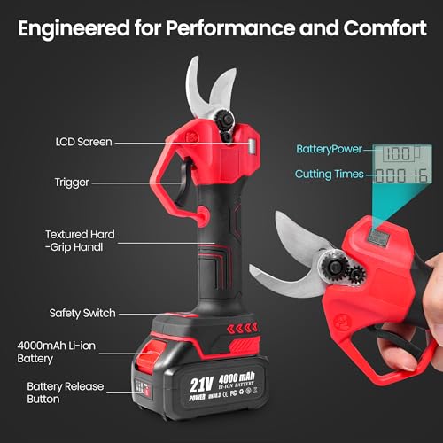 Image of 21V 8.0 Ah Cordless Electric Pruning Shears, 1.6 in. Cutting Diameter
