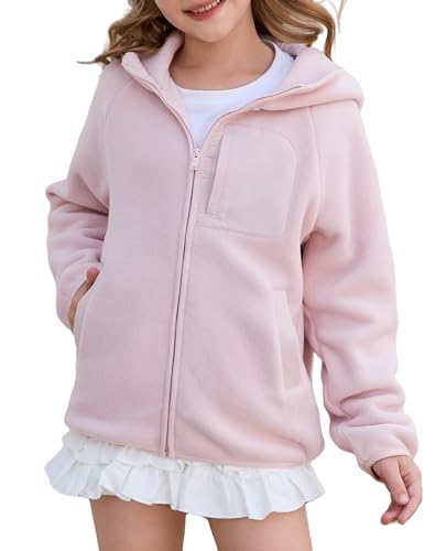 Balabala Girls Winter Jacket Toddler Fleece Jacket Kids Full Zip Hoodie Boys Jacket Warm Cozy Outwear Coat with Pockets