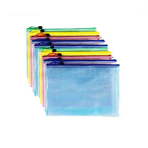 10個 ファイル袋 B6 ジッパー式ファイル袋 半透明 PVC製 防水 領収書ファイル オフィス用品 資料 書類 整理収納 ファイル袋 メッシュ