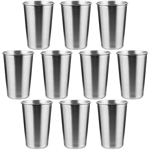 10 vasos de cerveza de acero inoxidable (10, 500 ml)