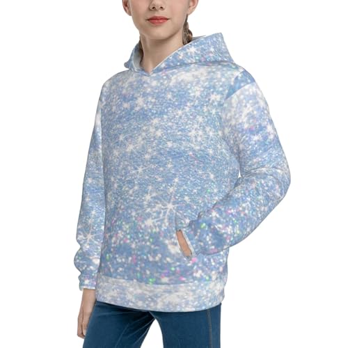 White Bule Glitter Kid Hoodies Boys Sweatshirts Girls Pullover with Pocket2