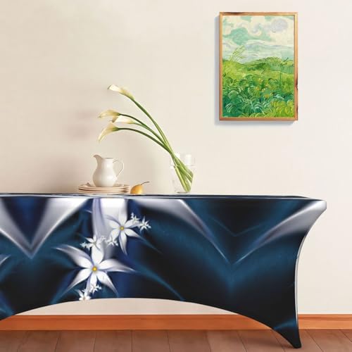 Housse de table rectangulaire en élasthanne premium EdWal à motif floral - 7